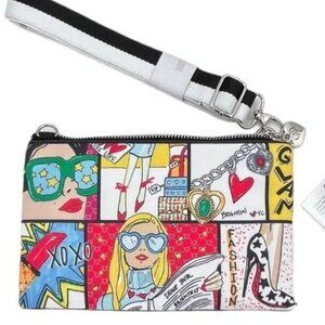 Brighton Fashionista Glam Girl Tom Clancy Art Adjustable Cross Body Pouch NWT